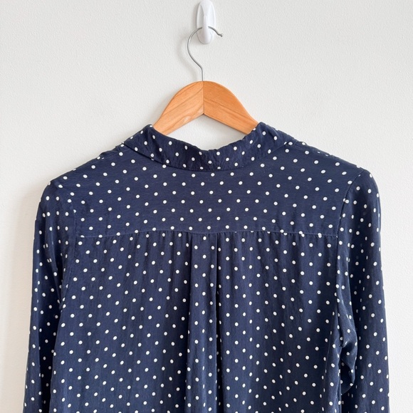 EVERLANE • The Polka-Dot Shirtdress in Navy - Picture 6 of 12